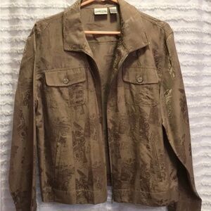 Chico's Brown Utility Jacket Lightweight Casual Style